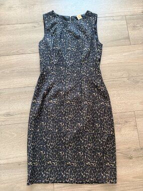 Elie Tahari Abstract Animal Print Wool Dress Size 4